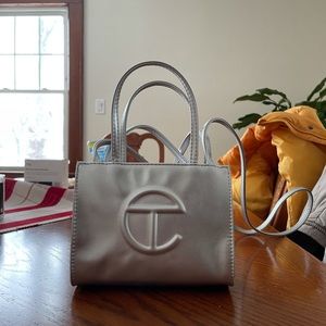 SMALL SILVER TELFAR BAG. Only used twice !! In great condition!!!